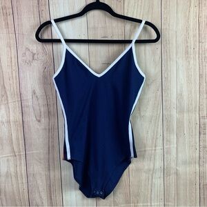 PINK Victoria's Secret Navy and White Bodysuit